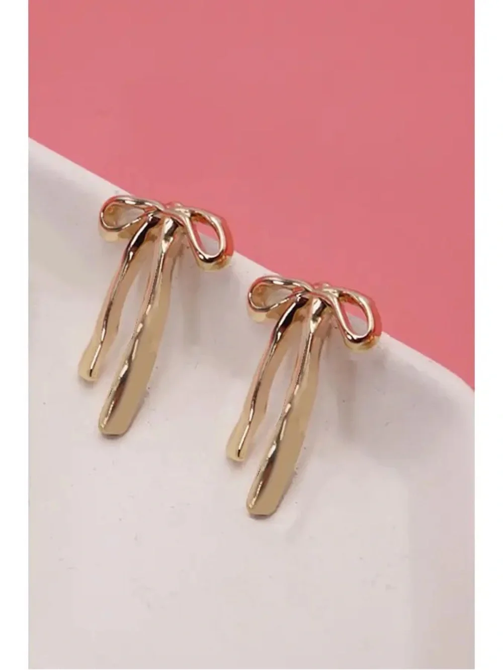 Long ribbon Bow Drop Earrings - Women Accessories
